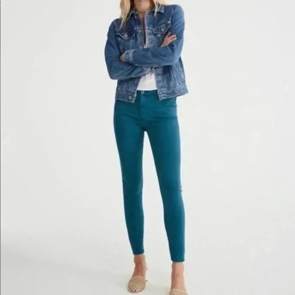 AG Adriano Goldschmied Teal Blue Skinny Jeans 27 - Picture 1 of 6